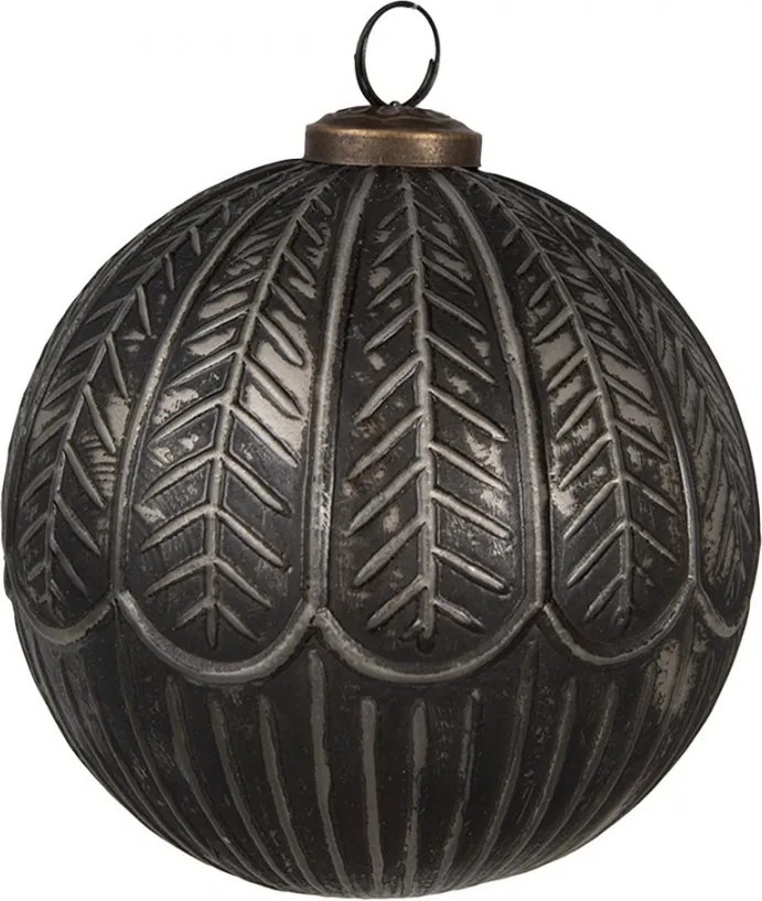 Granitová antik sklenená vianočná ozdoba gule Noirre - Ø 12*12 cm