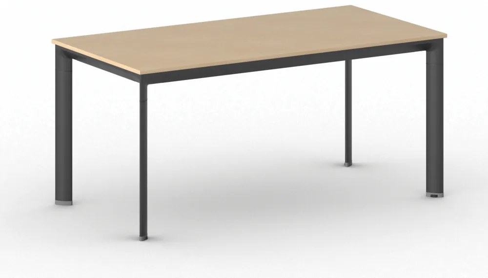 Rokovací kancelársky stôl PRIMO INVITATION, 160x80 cm, čierna podnož, buk