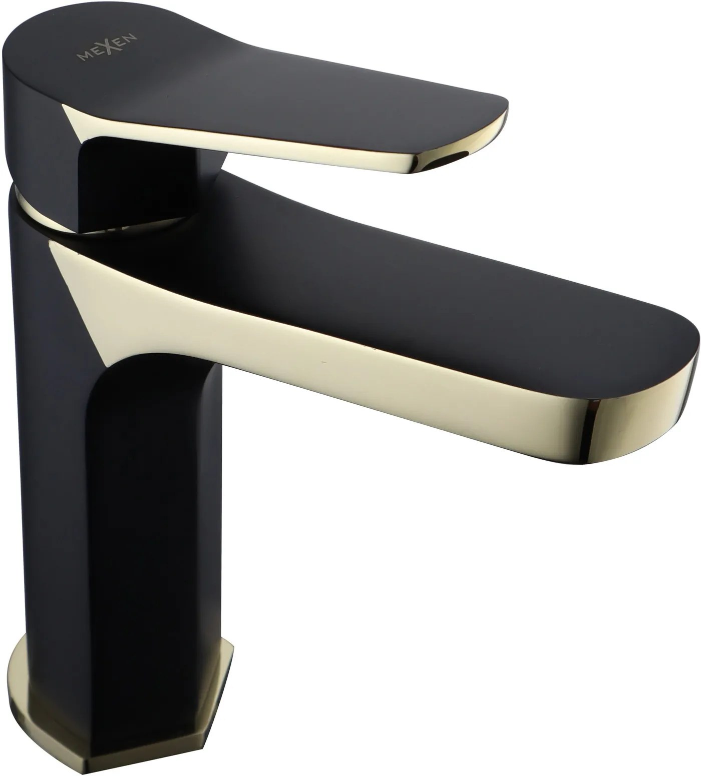 Mexen Lerma, umývadlová batéria, čierna-zlatá, 74300-57