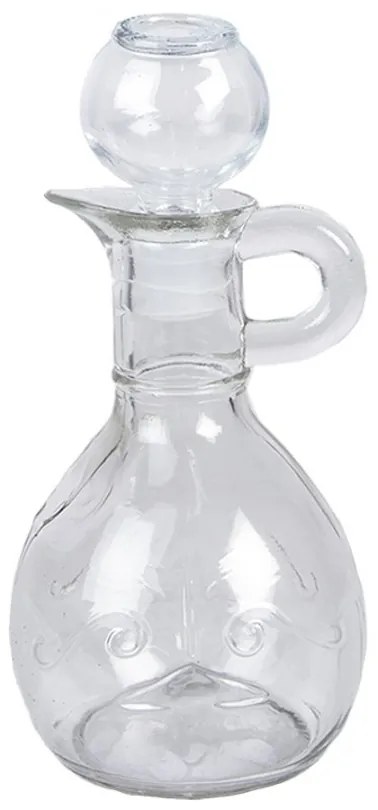 Dekoračná sklenená fľaštička karafa so zátkou - 175 ml