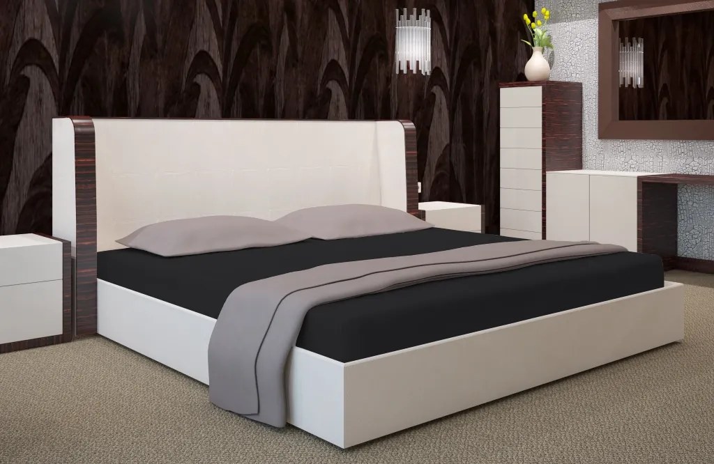 Dekorstudio Prestieradlo Jersey s gumičkou čierne PRZJ16 Rozmer plachty: 180x200cm