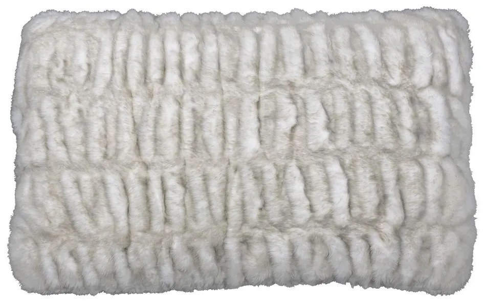 Šedý rebrovaný chlpatý vankúš Bear grey - 30*50*15cm