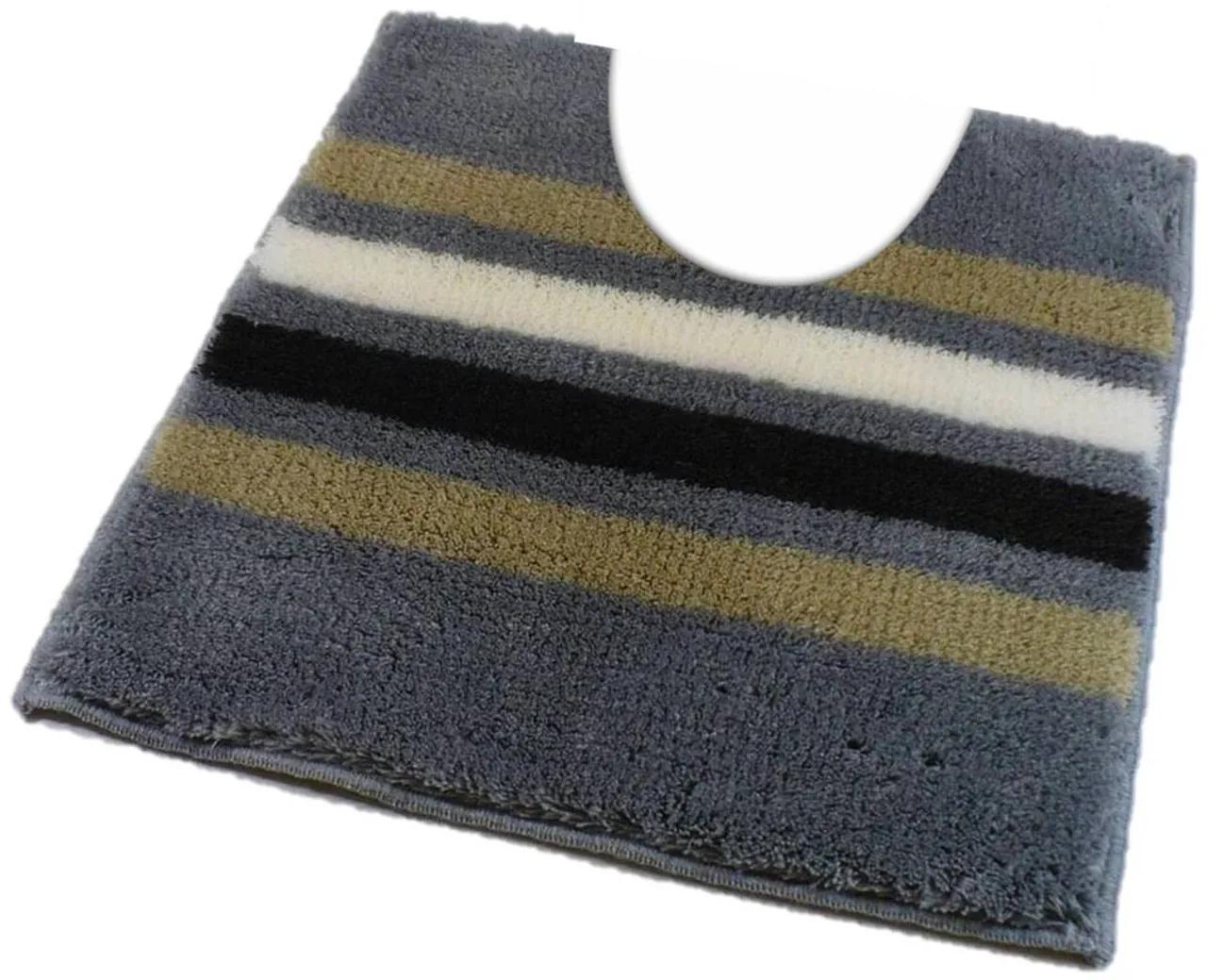 ROUTNER Kúpeľňová predložka RAGUSA Sivá 10205 - Sivá / 50 x 50 cm WC s výkrojom 10205