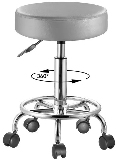 Kozmetická stolička CASARIA výškovo nastaviteľná otočná sivá