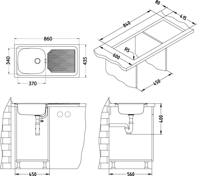 ALVEUS CZ BASIC 60, 860x435 1xLUX