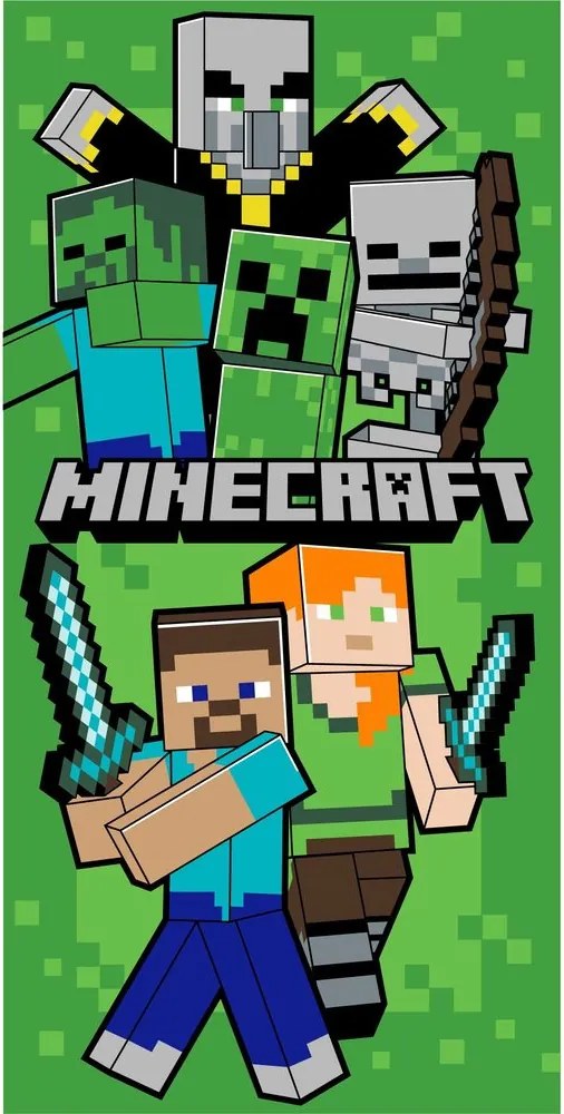 Jerry Fabrics Detská osuška s potlačou - Minecraft - Let's survive | 70 x 140 cm