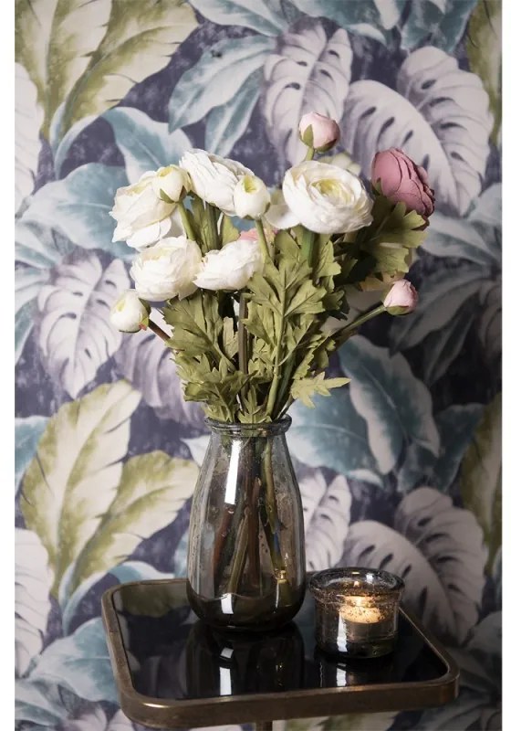 Sklenená zelená fúkaná váza Sandy - Ø11*20 cm