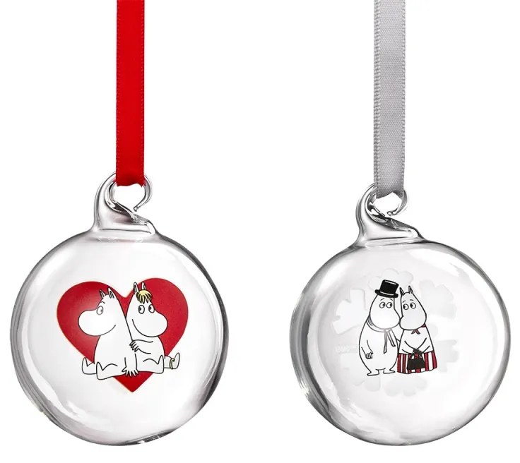 Set vianočných ozdôb Moomin Heart/Snowflake 5cm / 2ks