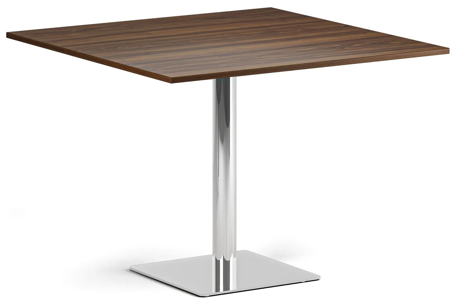 Konferenčný stolík ENZO, 100x100 cm, chróm podnož, orech