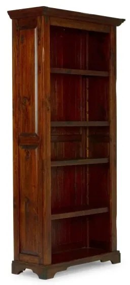 furniture-nabytek.cz - Masívna knižnica Catana z borovicového dreva, lakovaná, hnedá – 97×38×200 cm