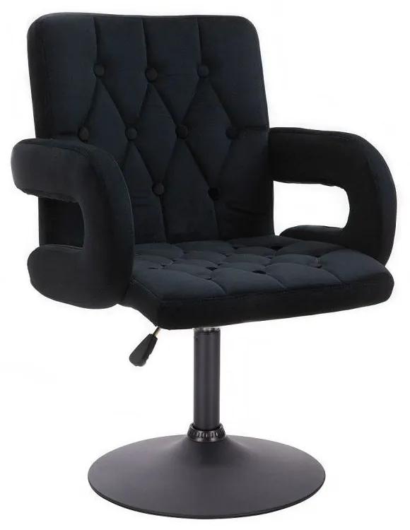 LuxuryForm DESIGN Stolička BOSTON VELUR na čiernom tanieri - čierna