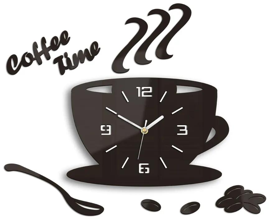 Moderné nástenné hodiny COFFE TIME 3D WENGE wenge