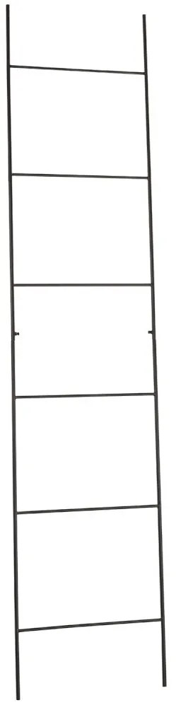 Čierny kovový vešiak na textil rebrík - 50 * 220 cm