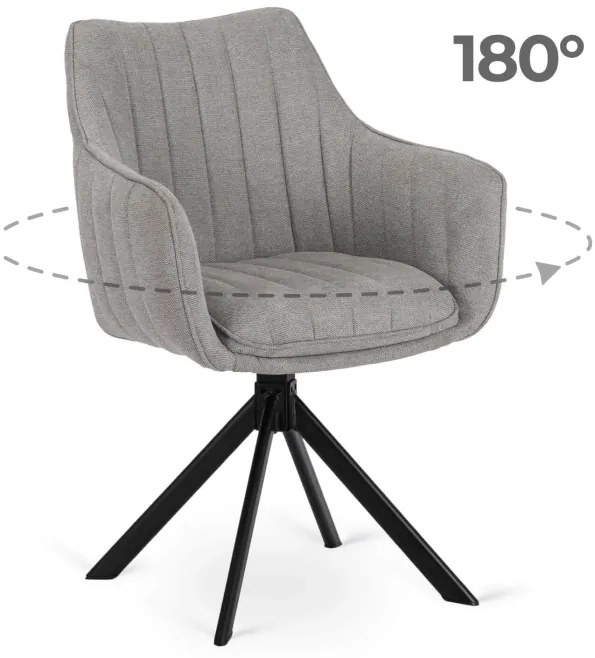 PROXIMA.store - Čalúnená otočná stolička MUMBAI FARBA: sivá