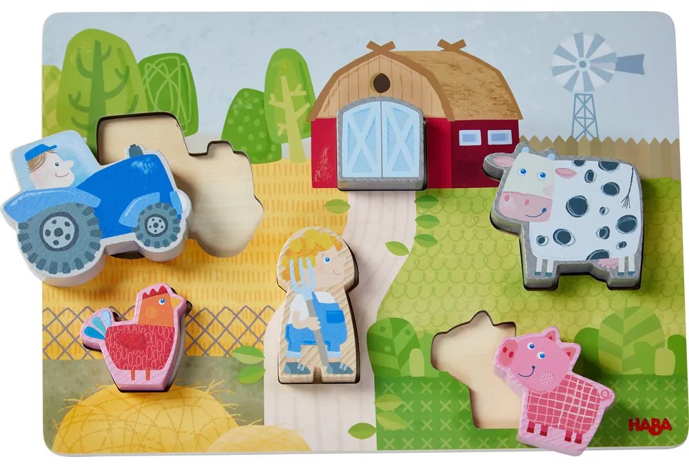 Drevené puzzle - Na farme