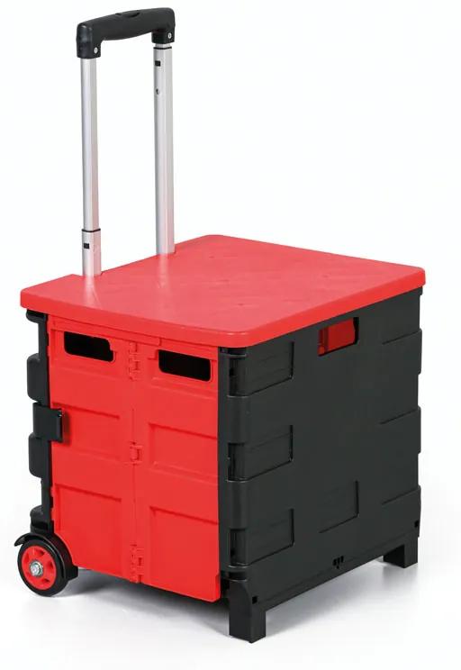 Skladací nákupný vozík 30L, nosnosť 30 kg, 2 pevné kolieska