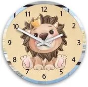 Detské nástenné hodiny Lev s korunou