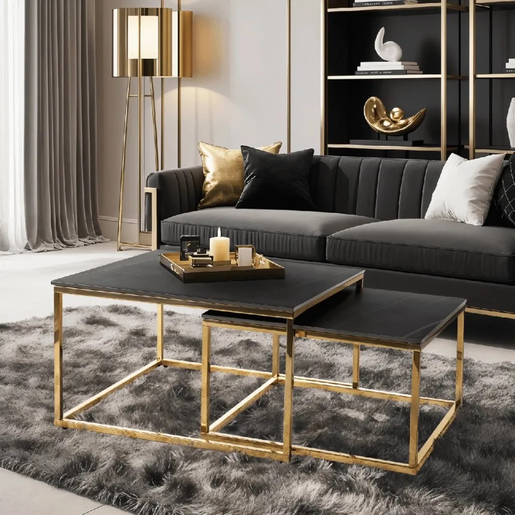 PROXIMA.store - Set konferenčných stolíkov TENOR FARBA: čierna