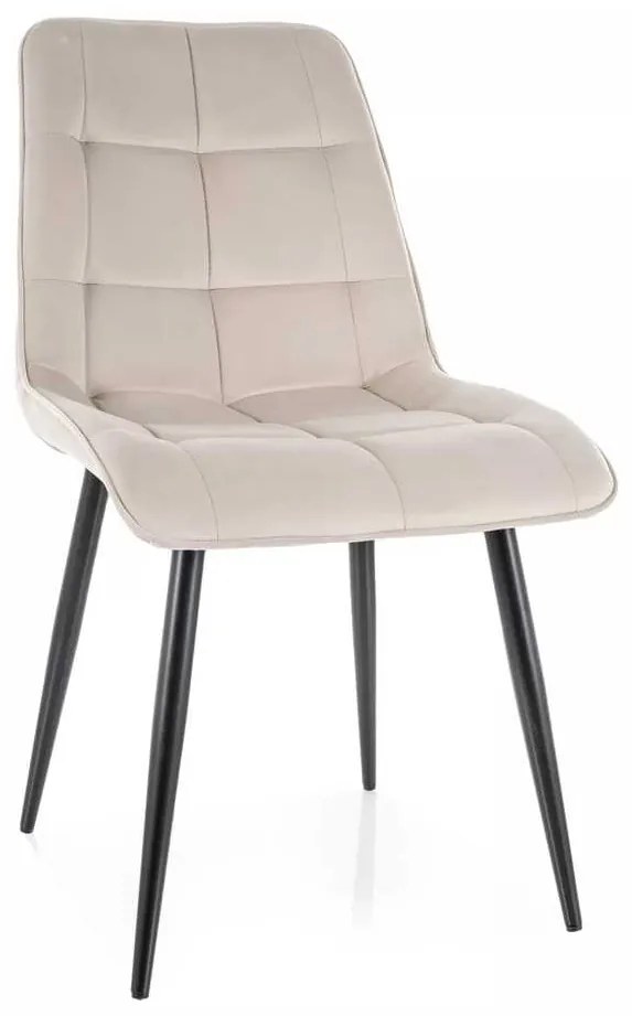 Jedálenská stolička Chic Velvet, krémová / čierna