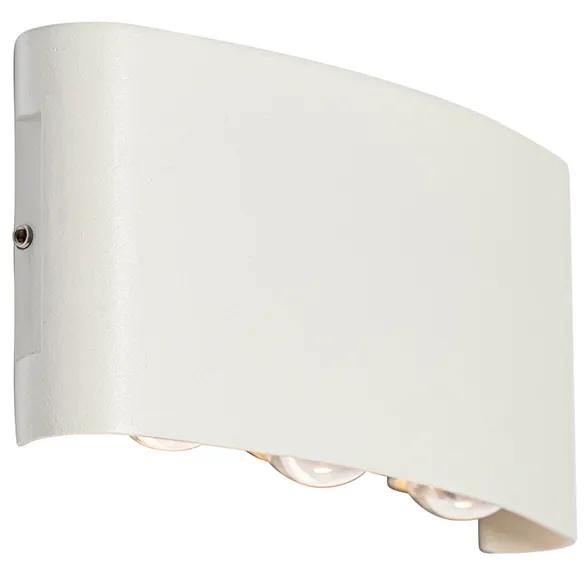 Vonkajšia nástenná lampa biela vrátane LED 6-svetlo IP54 - Silly