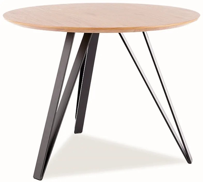 AKCIA Dubový jedálenský stôl s čiernymi nohami TETIS 100x100 II. akosť