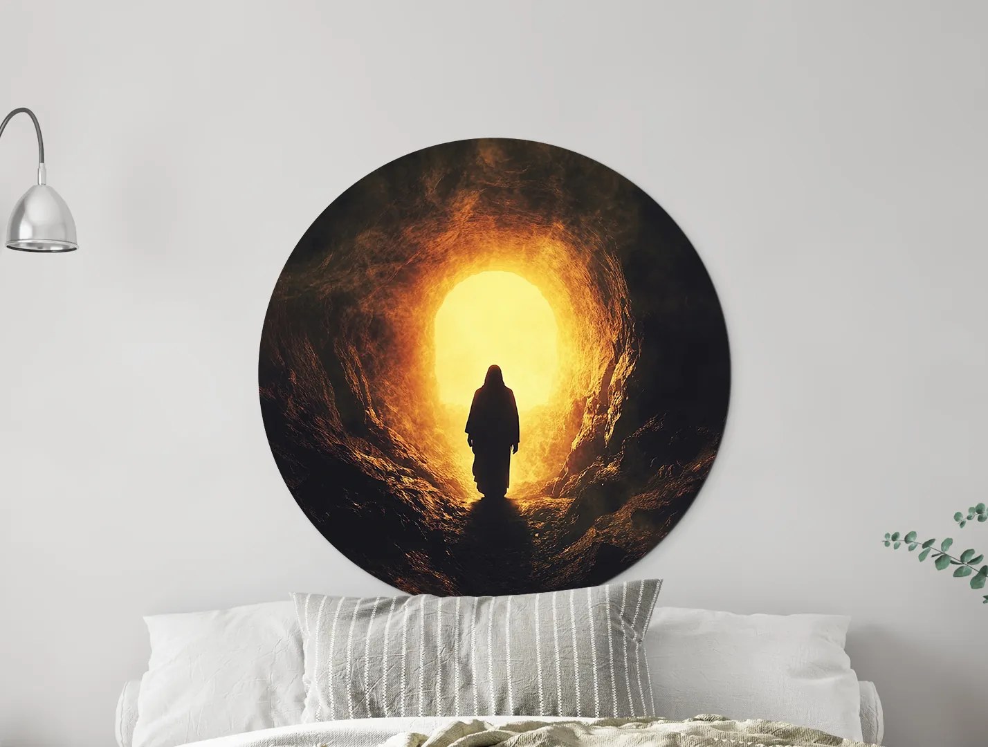 drevko | Okrúhly obraz na stenu Svetlo vzkriesenia 45 x 45 cm