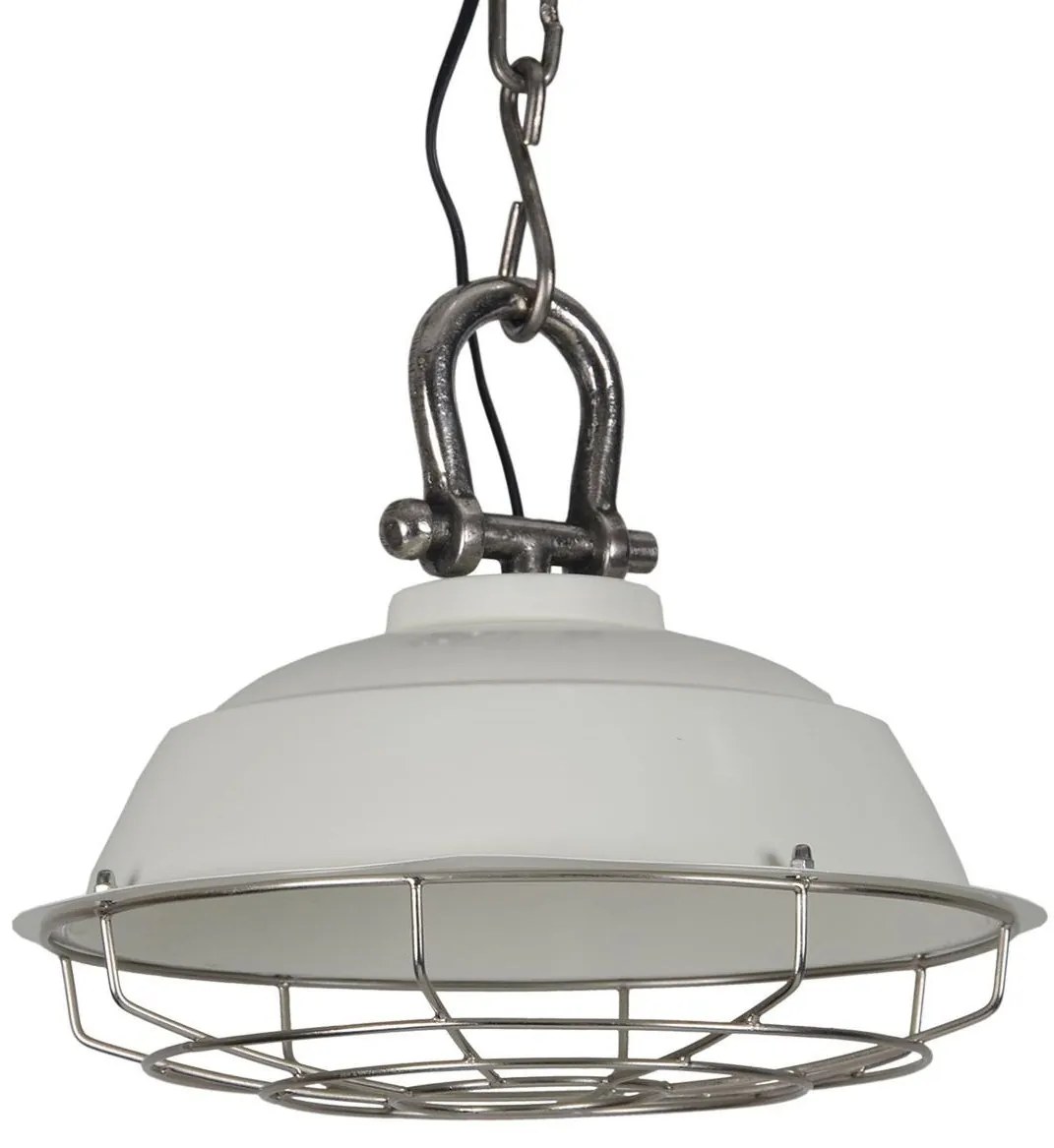 Krémové závesné kovové svetlo Milan creme - Ø 36*30 cm