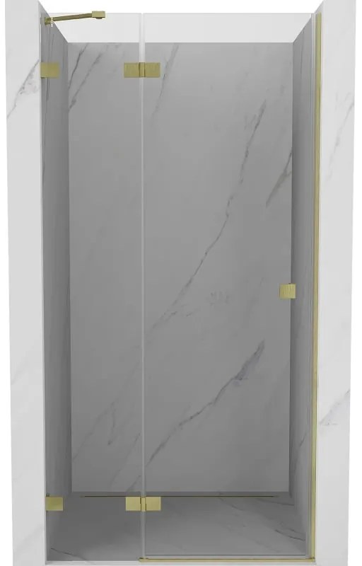 Mexen, Mexen Lunar ľavé otočné sprchové dvere 80 cm, transparentné, brúsené zlaté - 834-080-000-55-00-L