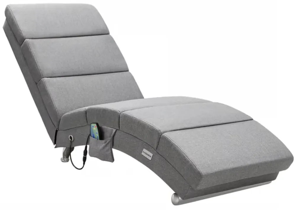 Casaria Leňoška LONDON s masážnou a vyhrievacou funkciou, 186×55×89cm, šedá