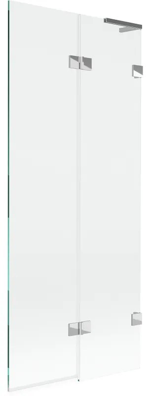 Mexen Lunar L, 2-krídlová vaňová zástena pravá 80 x 150 cm, číre sklo, chrómová, 897L-080-100-01-00-P