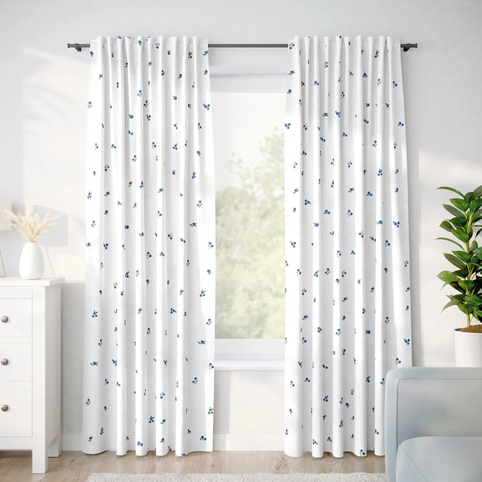 Goldea bavlnený záves - čučoriedky 220x150 cm