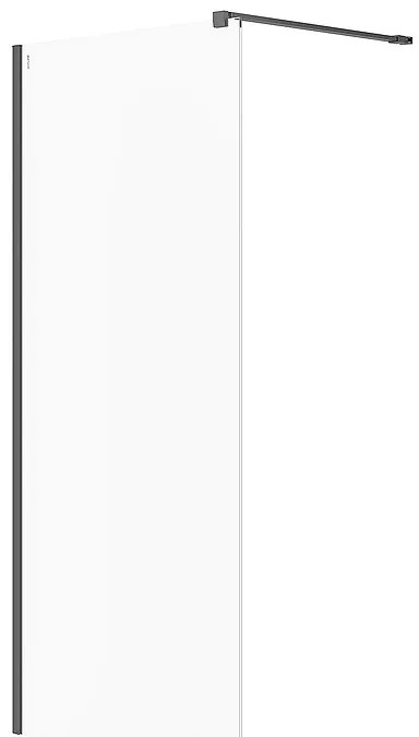 Cersanit Mille, sprchová zástena typu Walk-In 90x200 cm, 8mm číre sklo, čierny profil, S161-008