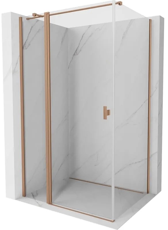 Mexen Mist T, sprchový kút s krídlovými dverami, 105 x 110 cm, 8mm číre sklo, medený profil, 8A4T-105-110-65-00