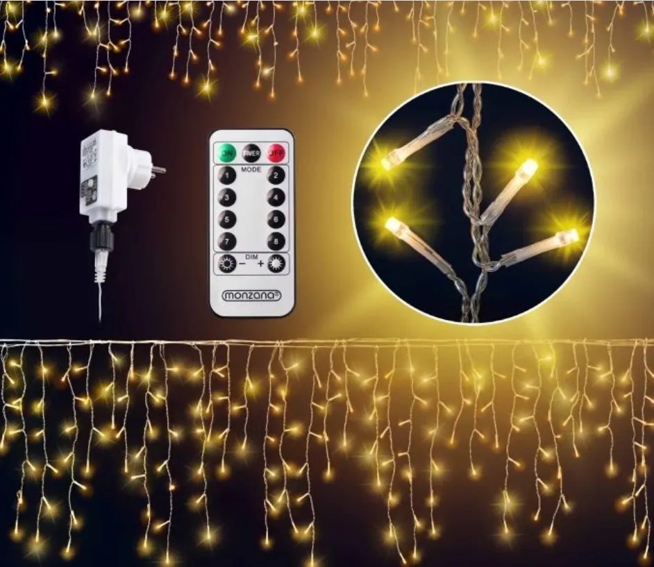 Monzana Vianočná svetelná reťaz CECIL, 5m, teplá biela