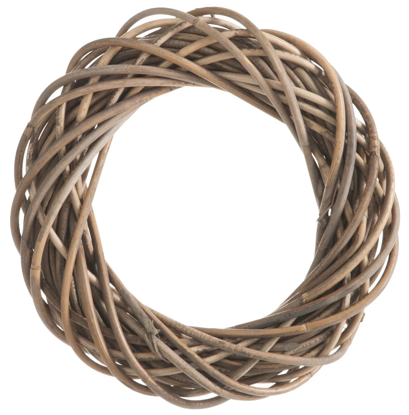 Šedo-prírodné ratanový veniec rúno - Ø 35 * 6cm