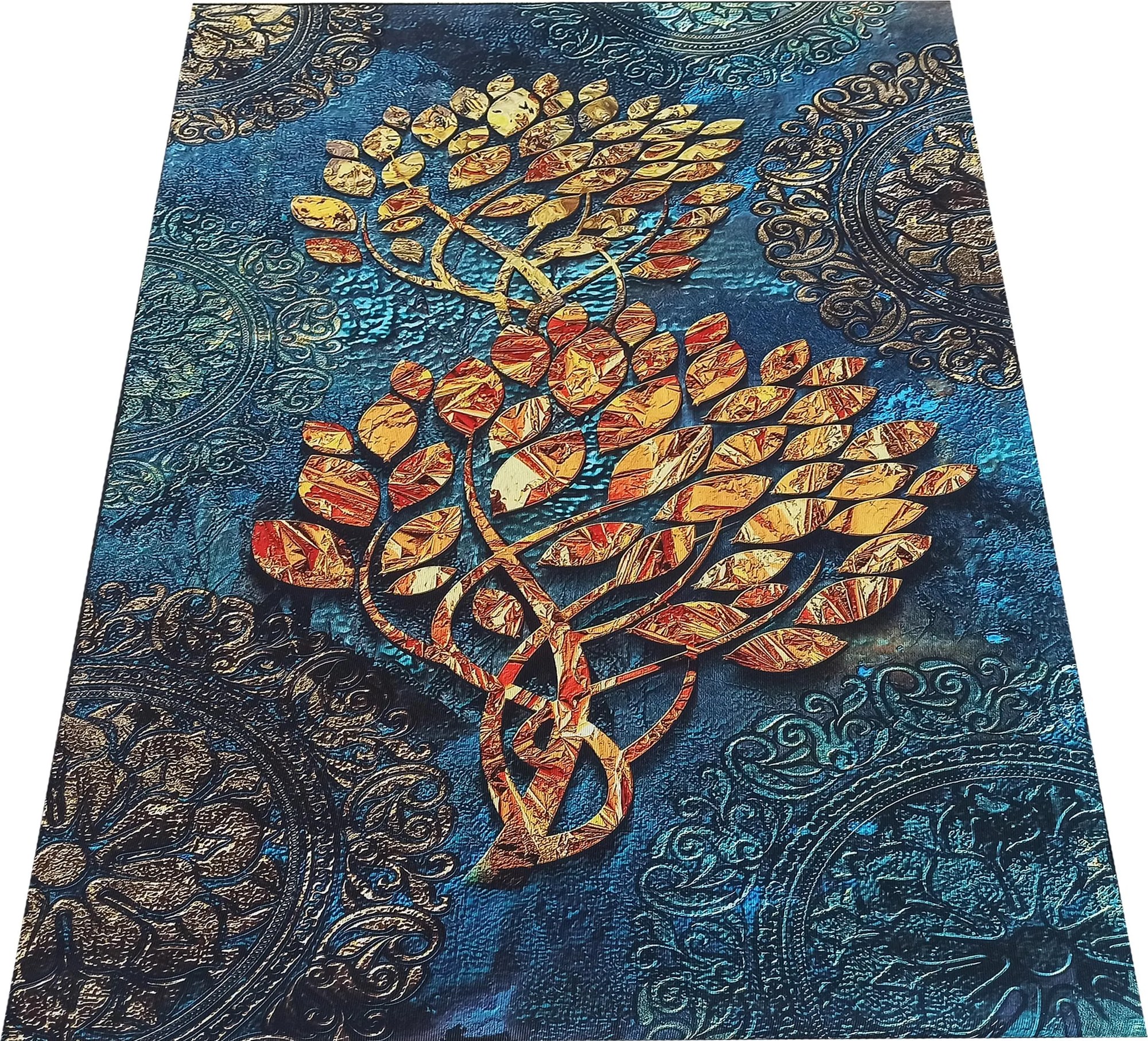 DY Modrý koberec s orientálnym vzorom Horeca-New 125 Rozmer: 60x100 cm