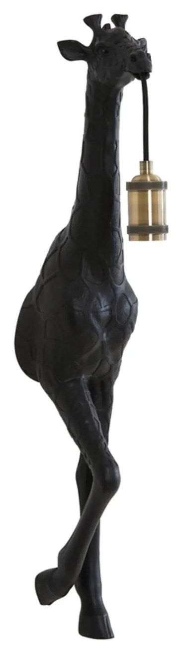 Čierna antik nástenná lampa žirafa Giraffe - 24 * 12 * 75 cm / E27