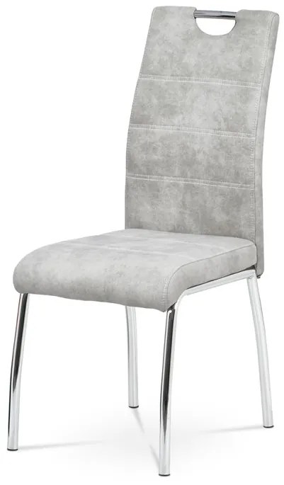 BONTEC Jedálenská stolička, hnedá, látka vintage, HC-486 BR3 Farba: Strieborná