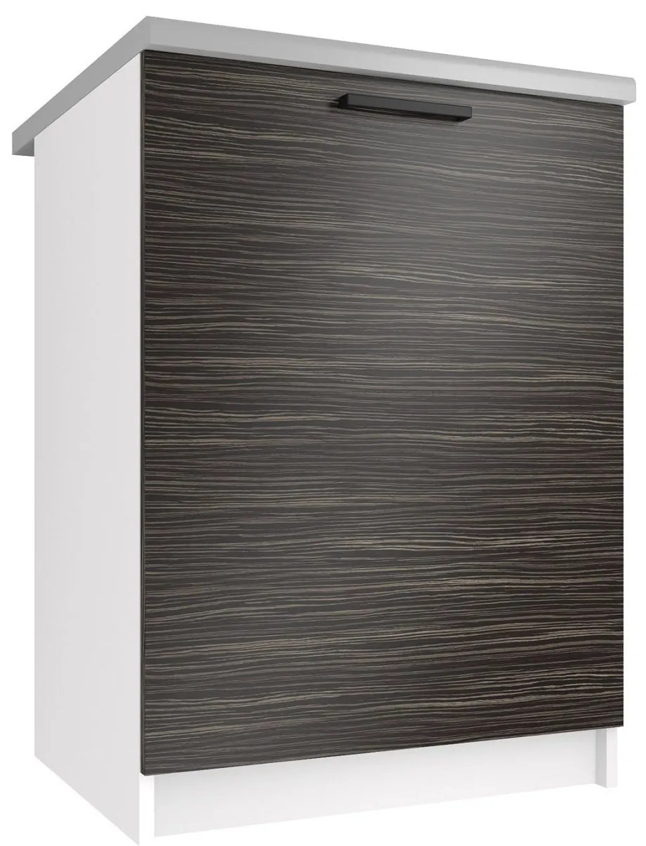 Kuchynská skrinka Belini spodná 60 cm eben kráľovský s pracovnou doskou TOR SD60/0/WT/HK/0/B1