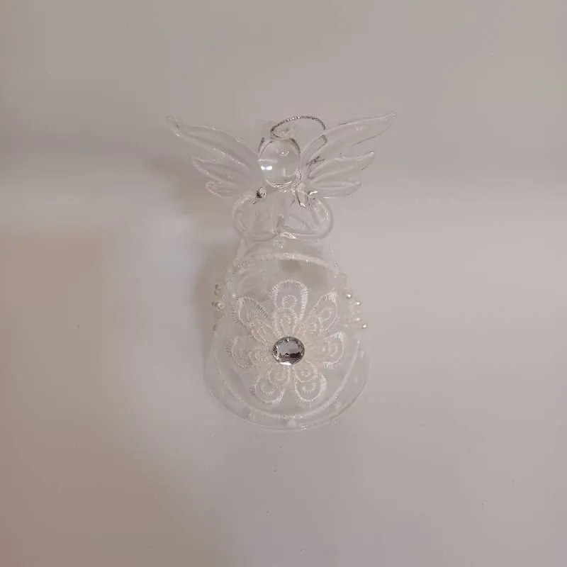 DECOLED Sklenený anjel, 7 x 11 cm