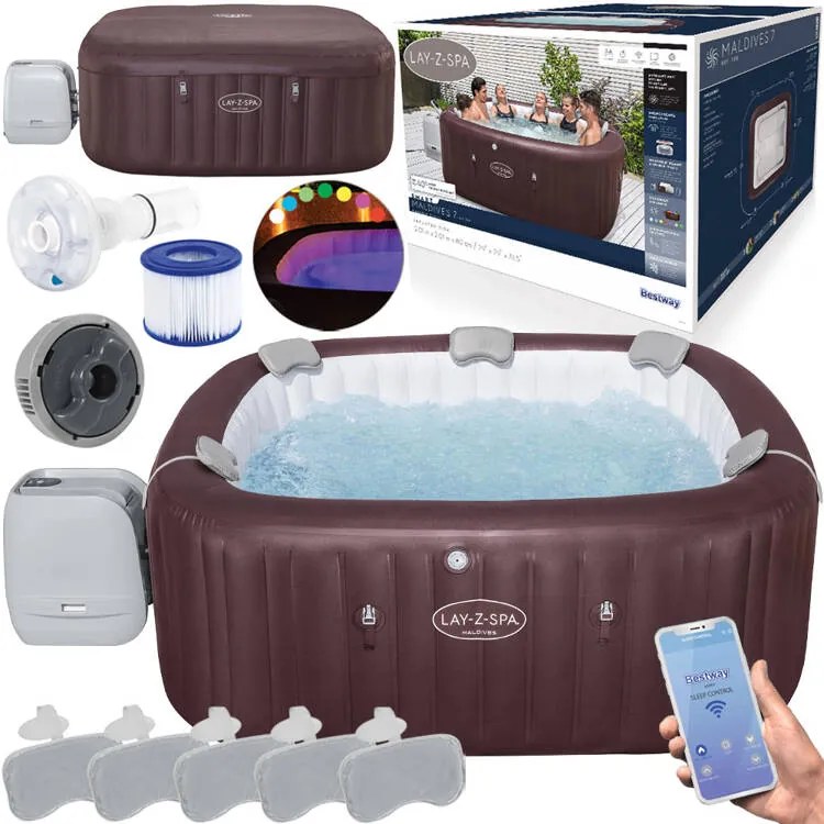 Vírivka Lay-z-Spa Maldives Pro7 2025 jacuzzi WiFi app LED pre 5-7 osôb Bestway 6001U