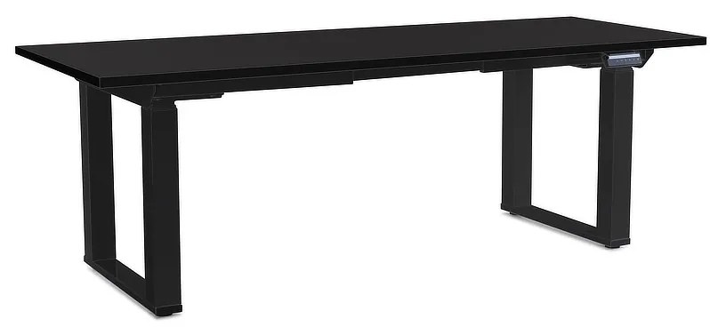 Výškovo nastaviteľný stôl OfficeTech Strong 200 x 80 cm, čierna podnož, čierna