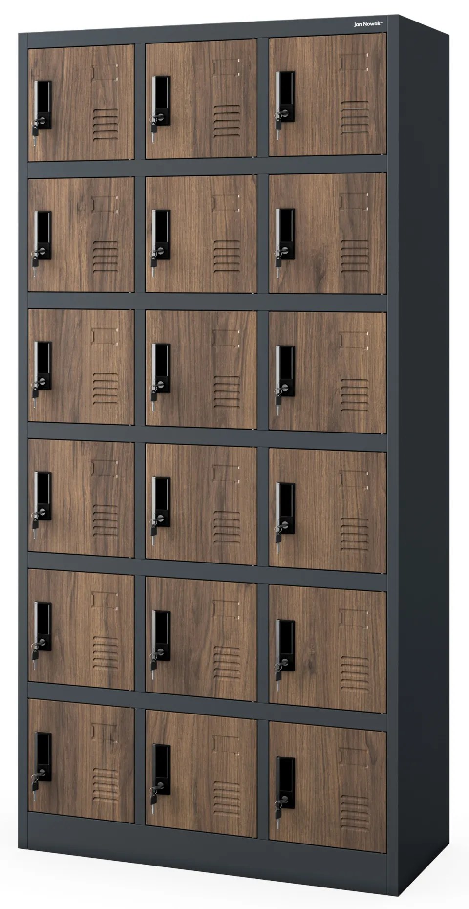 Šatňová skriňa KAROL, 900 x 1850 x 400 mm, Eco Design: antracit/dub orech