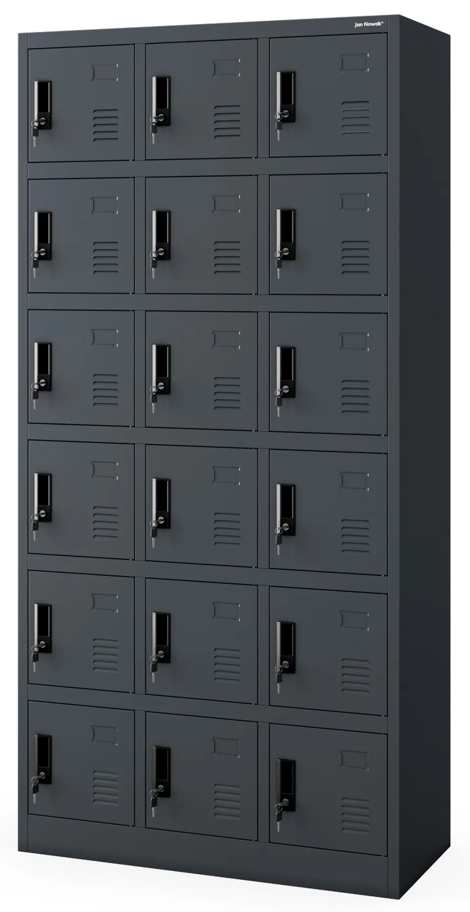 Sociálna skrinka s priehradkami KAROL, 900 x 1850 x 400 mm, antracitová