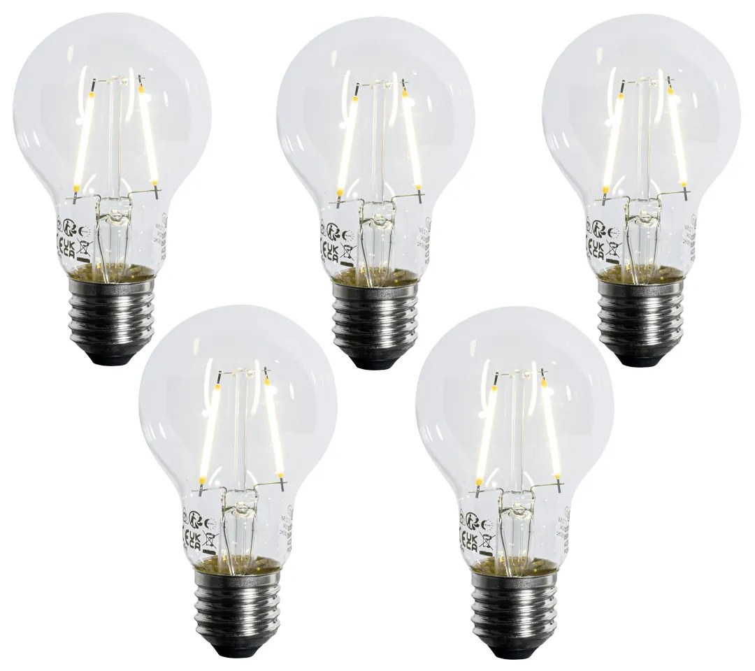 Sada 5 LED žiaroviek E27 A60 Lux Sensor 2,5 W 250 lm 3000 K