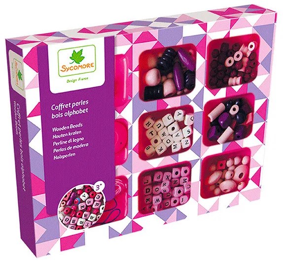 Súprava drevených korálikov - abeceda