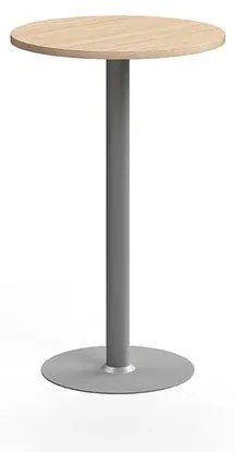 Barový stôl VERTICUS, Ø700x1100 mm, dub/strieborná
