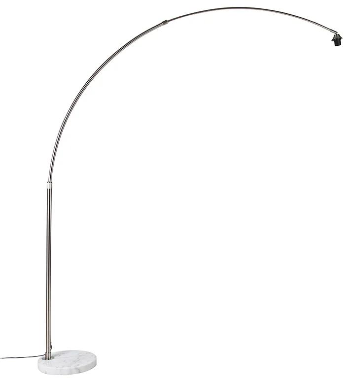 Obojková lampa z ocele s bielym mramorovým podstavcom nastaviteľná - XXL