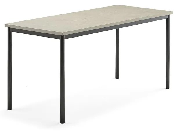 Stôl SONITUS, 1600x700x760 mm, linoleum - svetlošedá, antracit