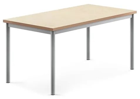 Stôl SONITUS, 1200x700x600 mm, linoleum - béžová, strieborná